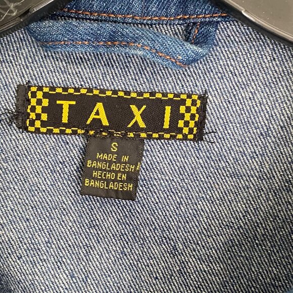 Taxi Womens Distressed Denim Jacket With Ripped Details Long Sleeves & Button Fr - Picture 10 of 15